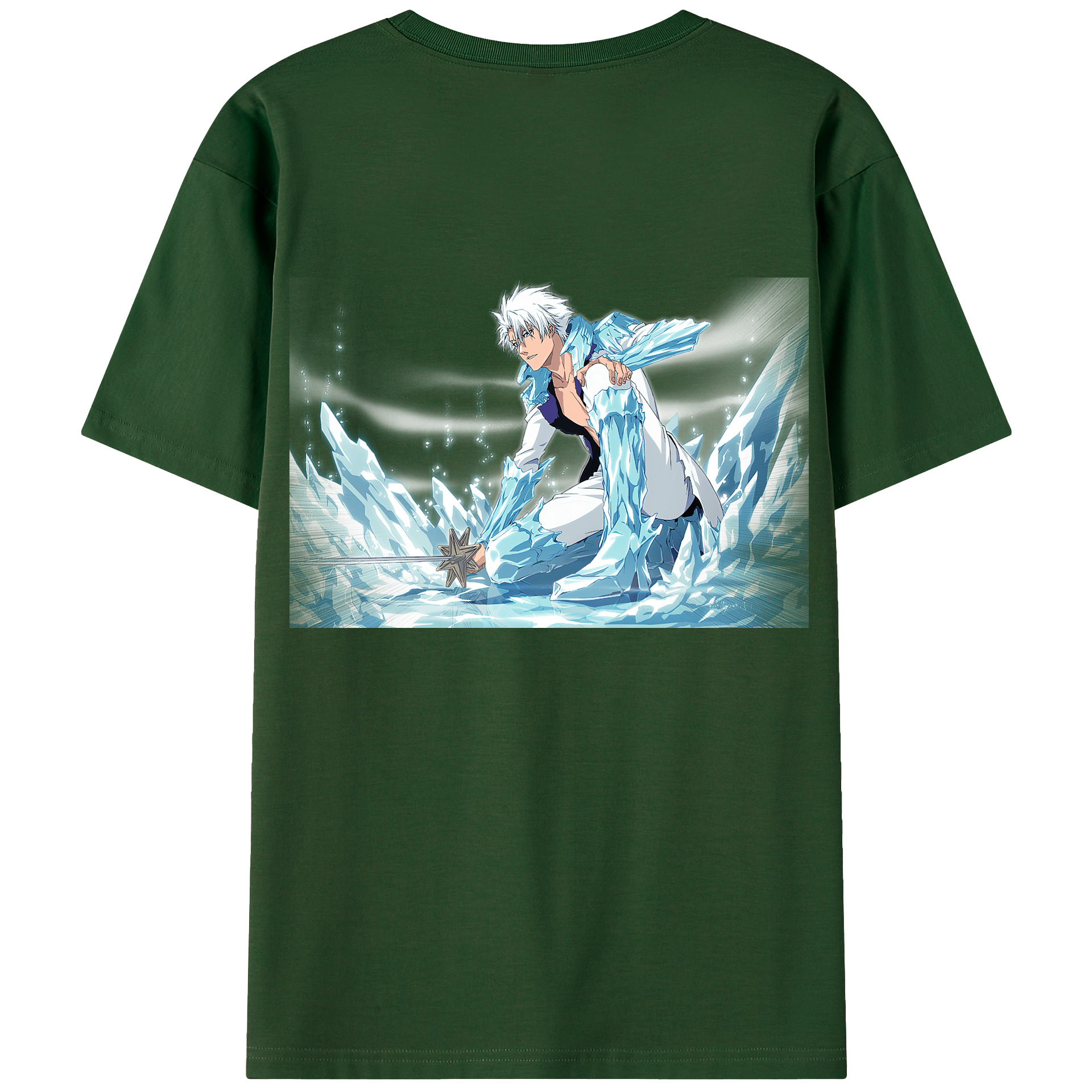 （画像用） ブリーチ 日番谷冬獅郎（ひつがや とうしろう） BLEACH Hitsugaya Toushirou 綿100％半袖Tシャツ（背面プリント）